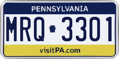 PA license plate MRQ3301