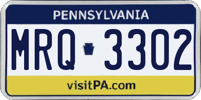 PA license plate MRQ3302