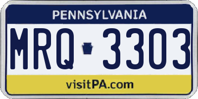 PA license plate MRQ3303