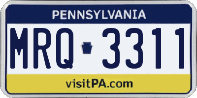PA license plate MRQ3311