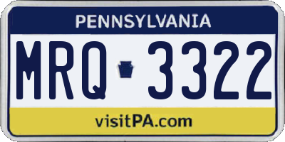 PA license plate MRQ3322