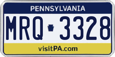 PA license plate MRQ3328