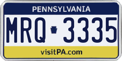 PA license plate MRQ3335