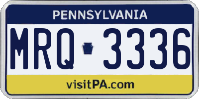 PA license plate MRQ3336