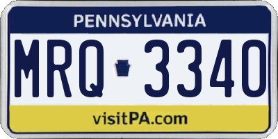 PA license plate MRQ3340
