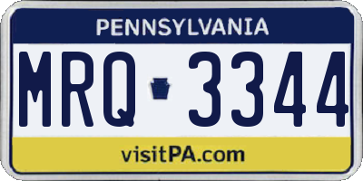 PA license plate MRQ3344