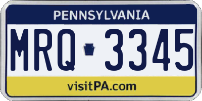 PA license plate MRQ3345