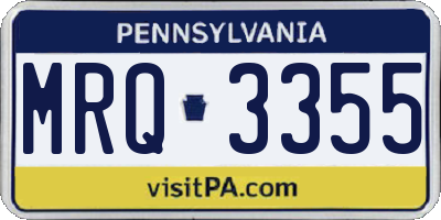 PA license plate MRQ3355