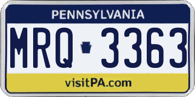 PA license plate MRQ3363