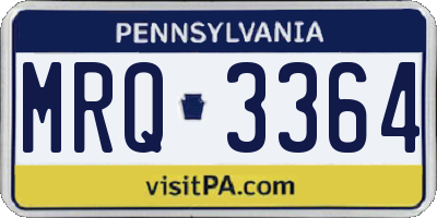 PA license plate MRQ3364