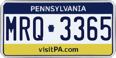 PA license plate MRQ3365