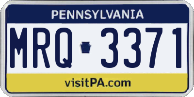 PA license plate MRQ3371