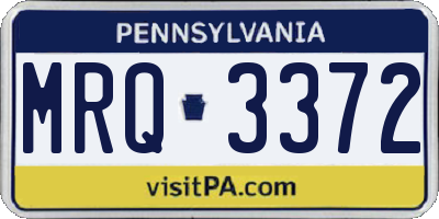 PA license plate MRQ3372