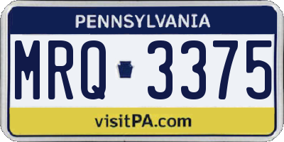 PA license plate MRQ3375