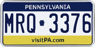 PA license plate MRQ3376
