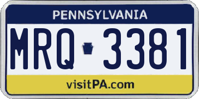 PA license plate MRQ3381