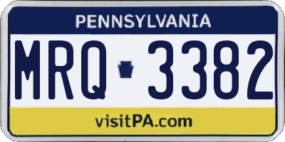 PA license plate MRQ3382