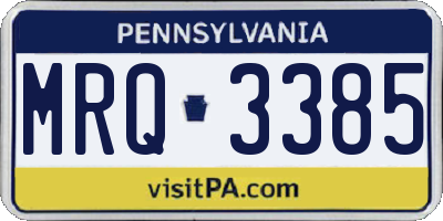 PA license plate MRQ3385