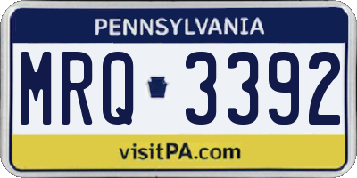 PA license plate MRQ3392