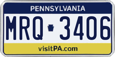 PA license plate MRQ3406