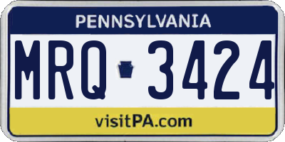 PA license plate MRQ3424
