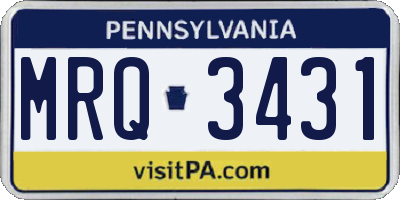 PA license plate MRQ3431