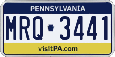 PA license plate MRQ3441