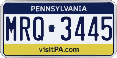 PA license plate MRQ3445