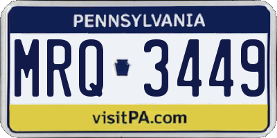 PA license plate MRQ3449