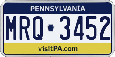 PA license plate MRQ3452