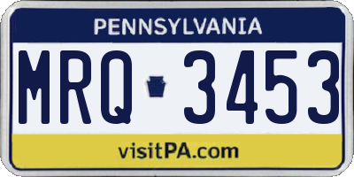 PA license plate MRQ3453