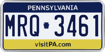 PA license plate MRQ3461