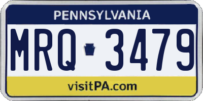 PA license plate MRQ3479