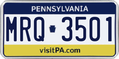 PA license plate MRQ3501