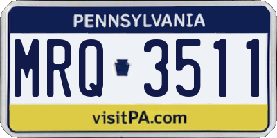 PA license plate MRQ3511