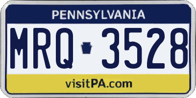 PA license plate MRQ3528