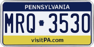 PA license plate MRQ3530