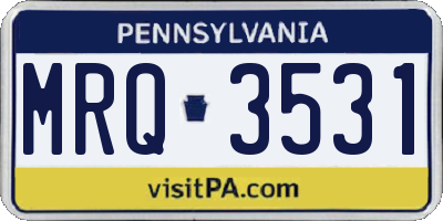 PA license plate MRQ3531