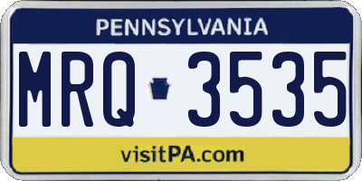 PA license plate MRQ3535
