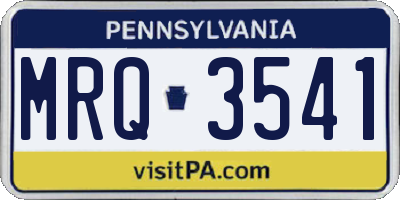 PA license plate MRQ3541
