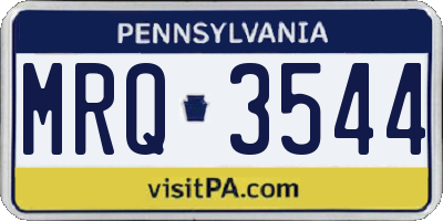 PA license plate MRQ3544