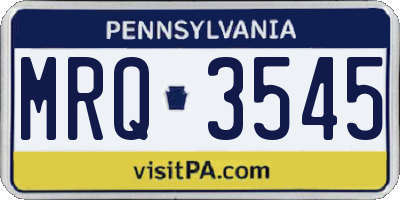 PA license plate MRQ3545