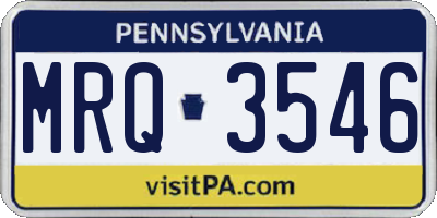 PA license plate MRQ3546