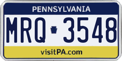 PA license plate MRQ3548