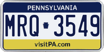PA license plate MRQ3549