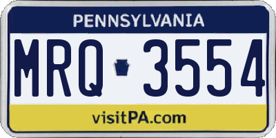 PA license plate MRQ3554