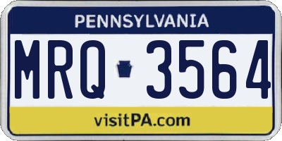 PA license plate MRQ3564