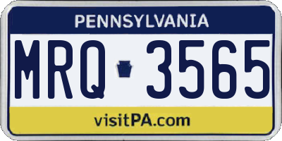 PA license plate MRQ3565