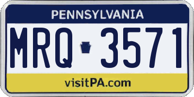 PA license plate MRQ3571