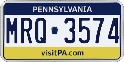 PA license plate MRQ3574